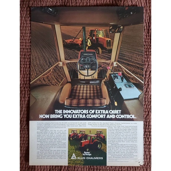 New Better By Design 8000 Series Allis Chalmers Tractors Advertisement 1980's - Picture 1 of 1